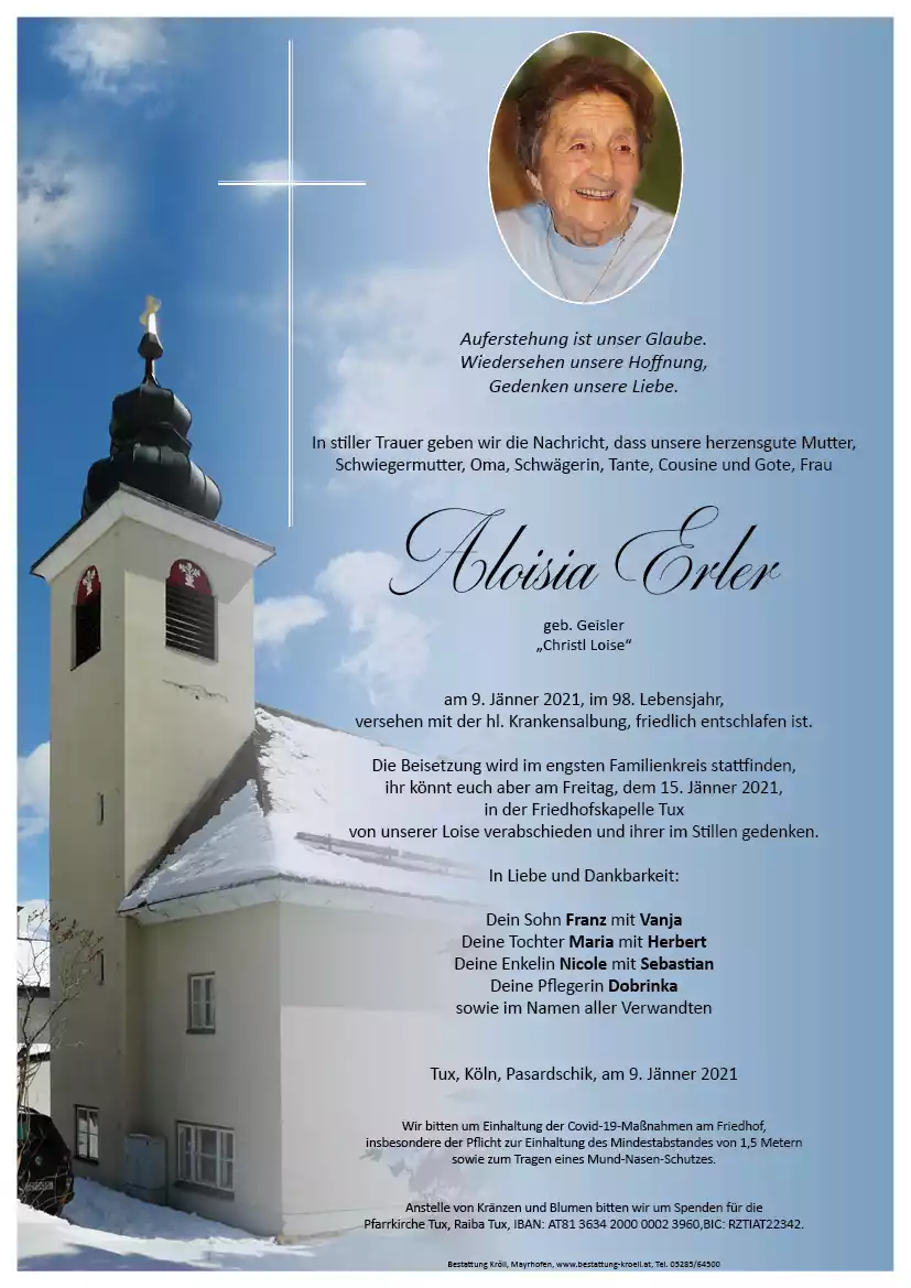 Parte von Aloisia Erler